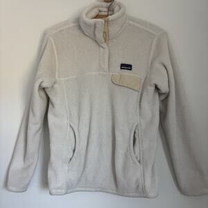 Patagonia Womens XS Polartec Re-Tool Sweater Snap T Fleece Pullover Cream
